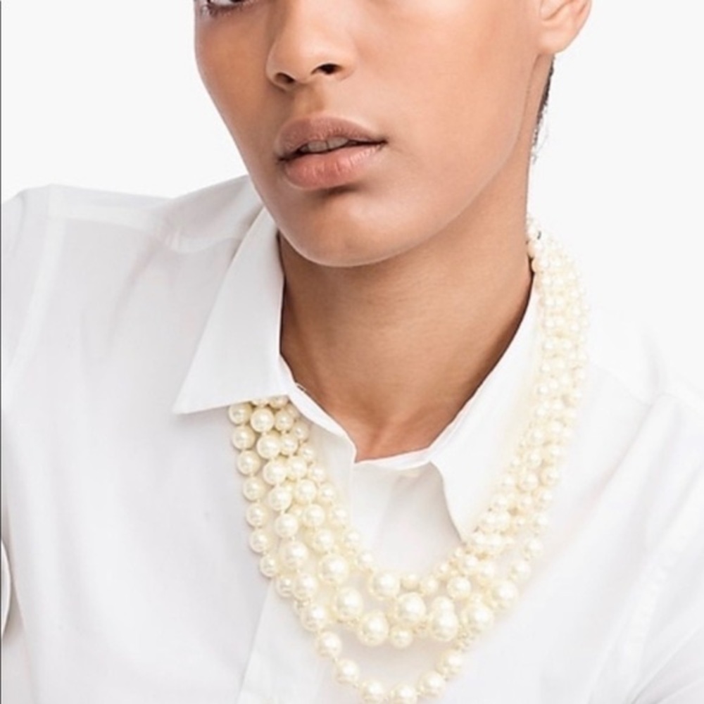 J. Crew Twisted Hammock Pearl Necklace